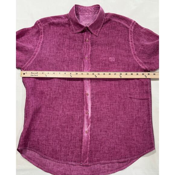 C & O Beach Barcelona Men's Italian Linen Hand Dyed Shirt Size US XL (011) - Picture 9 of 12